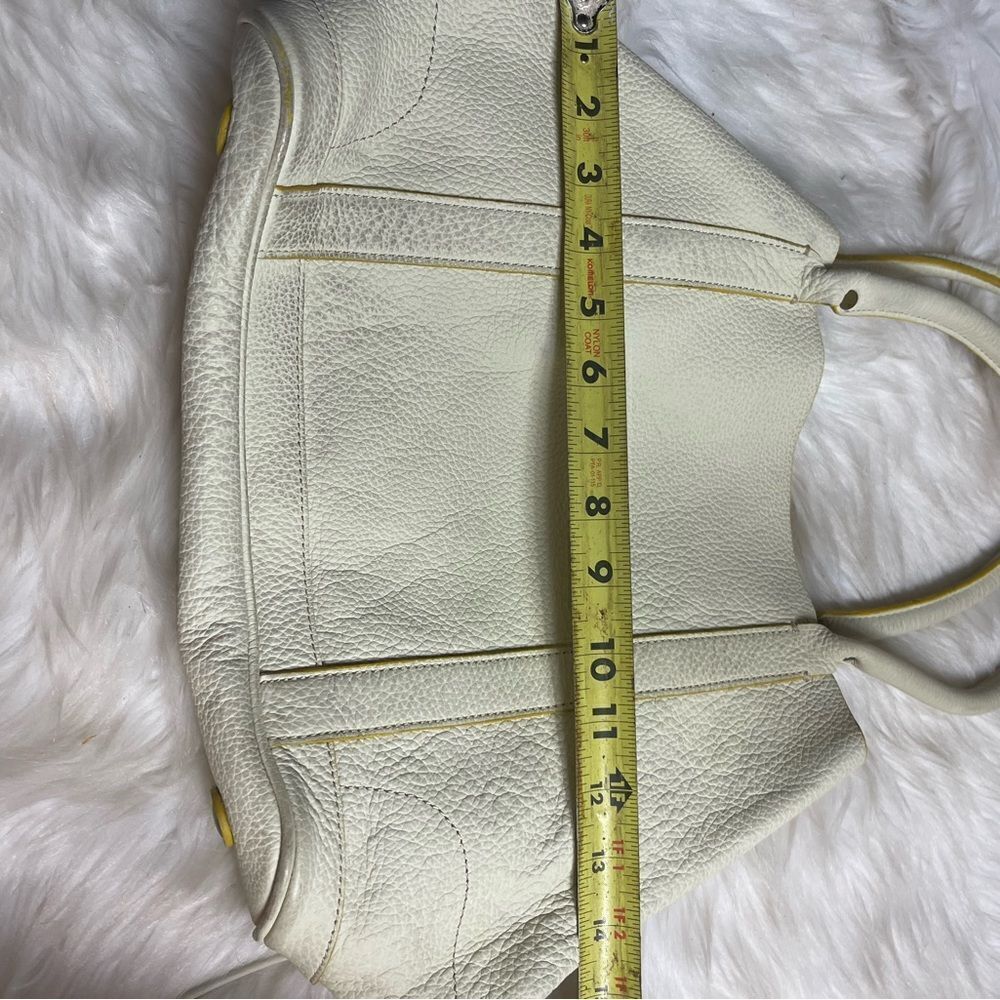 J Crew Borge Garveri Pebbled Leather off White Uptown large Tote. - Picture 7 of 16